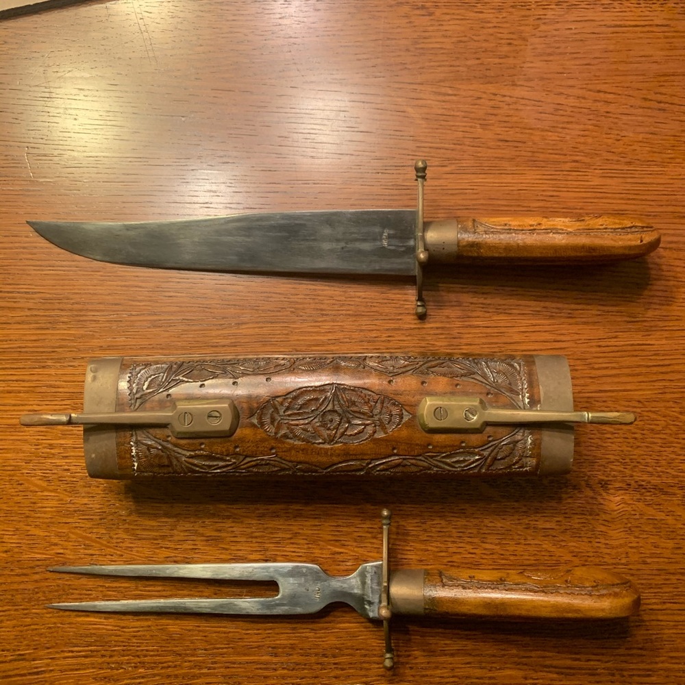 Vintage hardwood carving set India